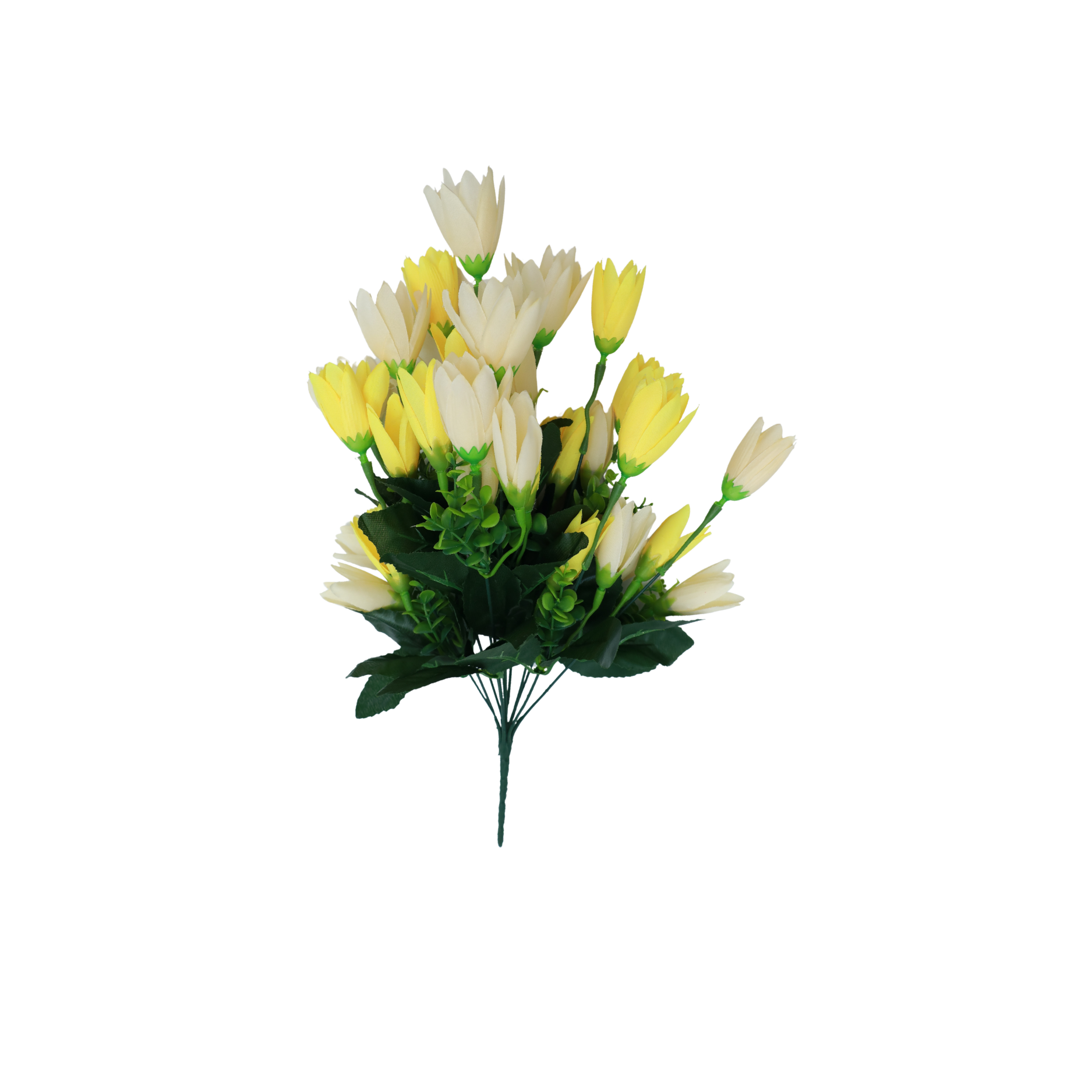 Artificial Chrysanthemum Flower Bunches | Realistic Faux Silk  Flowers with Green Leaves | Decorative Flower Bunch for Home, Office, Wedding & Vase Décor — view 2